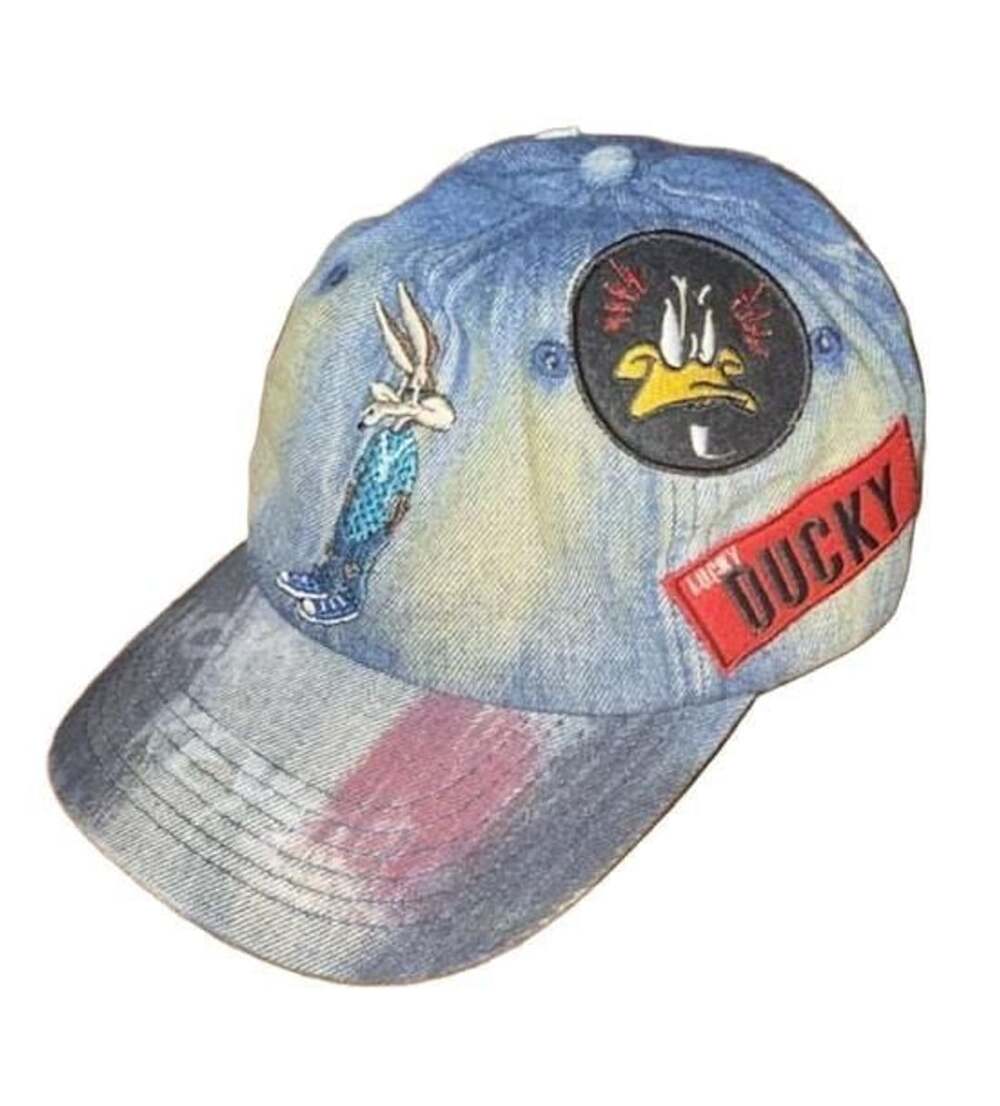 Streetwear Dad Hat Distressed Denim Looney Tunes Embroidered Strapback Cap